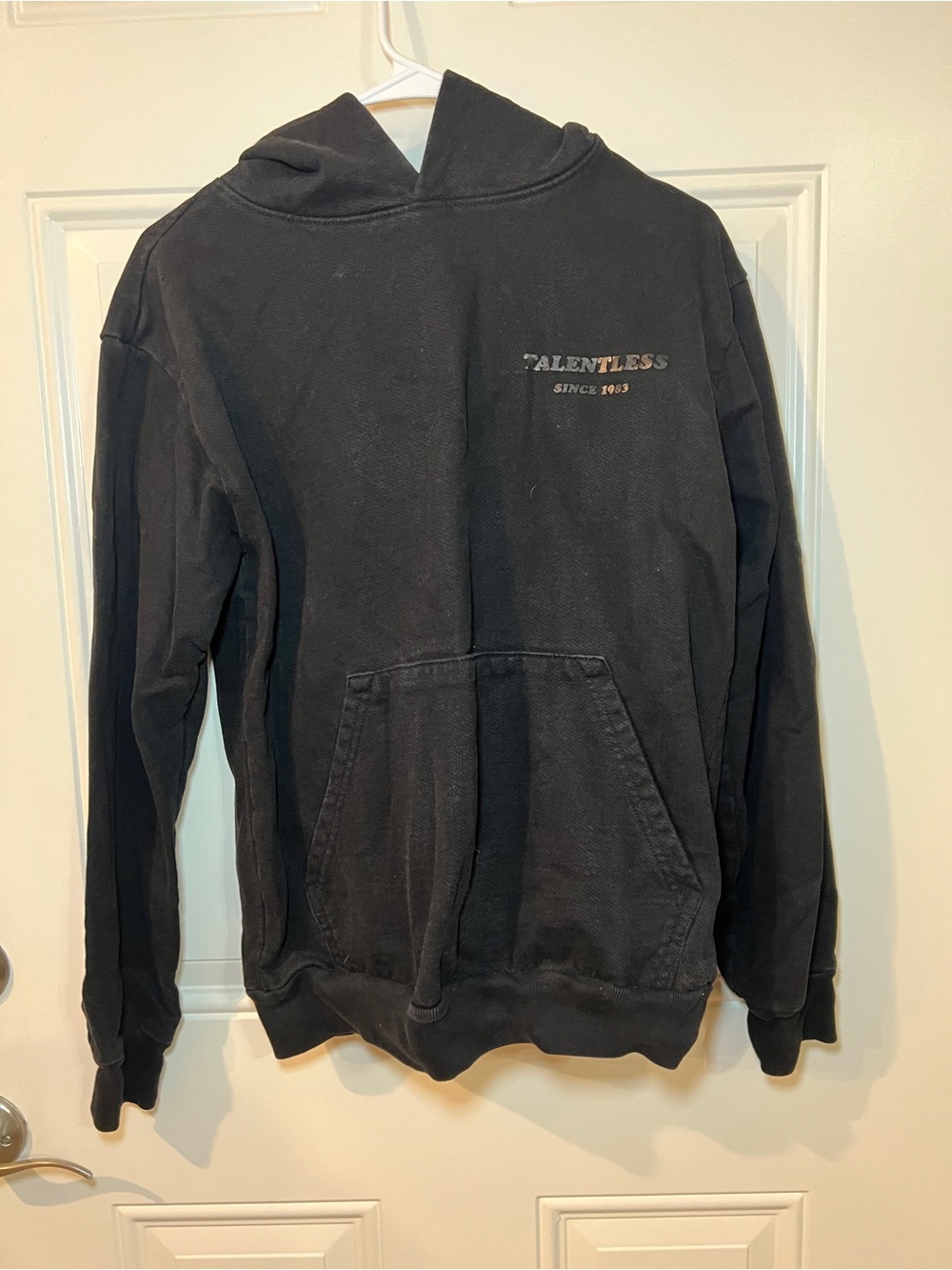 TALENTLESS Black Pullover with Metallic Logo